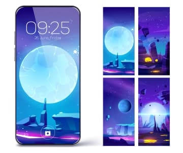 Illustrations of the phone screen