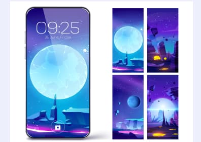 Illustrations of the phone screen